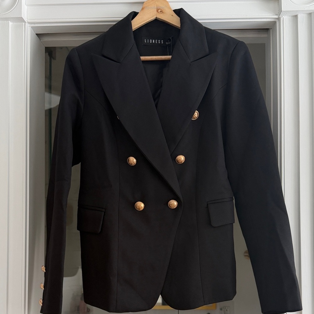 Lioness Black Blazer with Gold Buttons